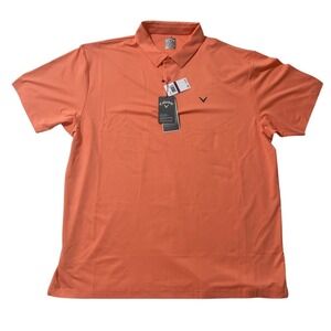 Callaway Mens XL Coral Chic Golf Polo Shirt Opti-Dri Performance Stretch New